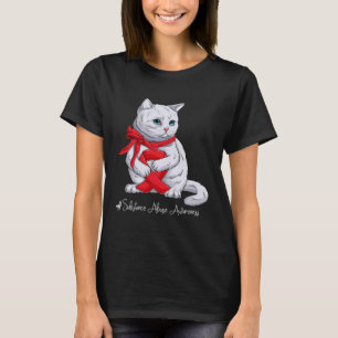Substanzmissbrauch Aufklärung Monat Red Ribbon Cat T-Shirt