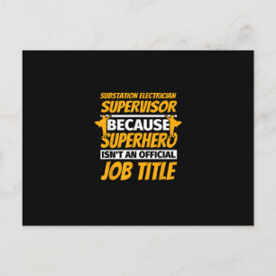 Substation Electrical Supervisor Funny Spaß Gift Postkarte