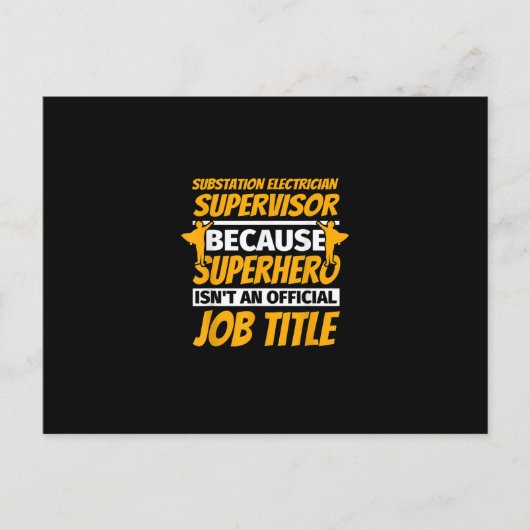 Substation Electrical Supervisor Funny Spaß Gift Postkarte (Vorderseite)
