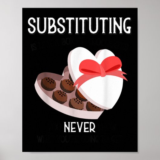 Substitute School Teacher Valentine S Day Gift For Poster (Vorne)