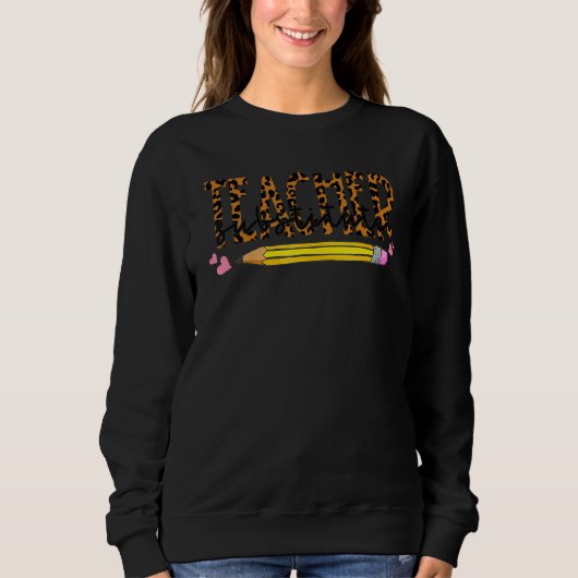 Substitute Teacher Sub Squad Pencil Leopards Back Sweatshirt (Vorderseite)