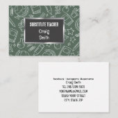 Substitute Teacher Telefonnummerkarte (Vorne/Hinten)
