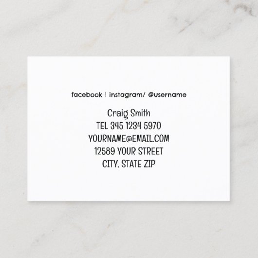 Substitute Teacher Visitenkarte (Rückseite)