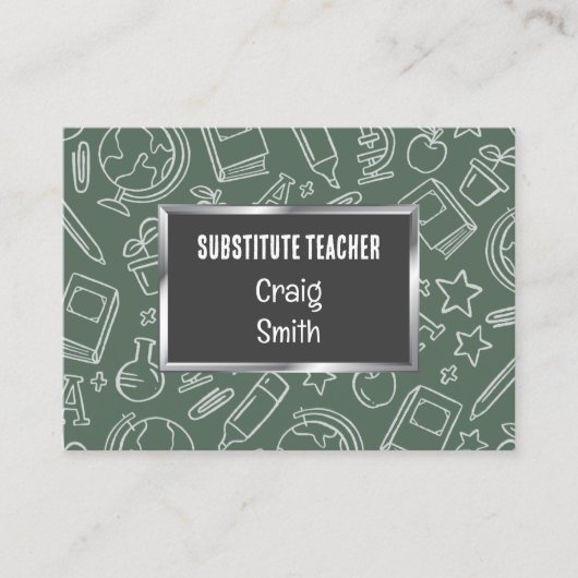 Substitute Teacher Visitenkarte (Vorderseite)