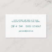 Substitute Teacher Visitenkarte (Rückseite)