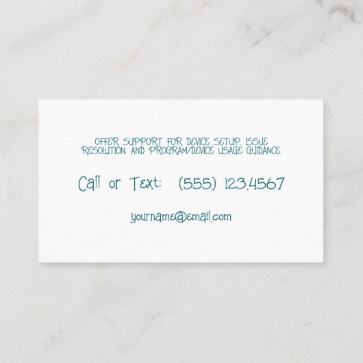 Substitute Teacher Visitenkarte (Rückseite)