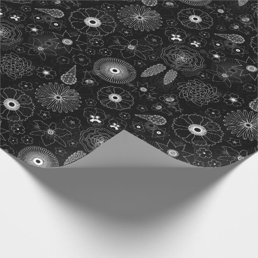 Subtemporäres, schwarz-weißes Muster Geschenkpapier (Ecke)