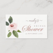 SUBTENT BLUSH PINK ROSE BRAUTPARTY PLATZKARTE VISITENKARTE (Rückseite)