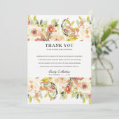 SUBTIL BLUSH PEACH PINK WASSERFARBFLÜSSIGKEIT DANKESKARTE (Stehend Vorderseite)