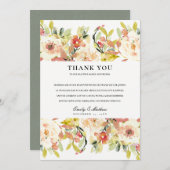 SUBTIL BLUSH PEACH PINK WASSERFARBFLÜSSIGKEIT DANKESKARTE (Vorne/Hinten)