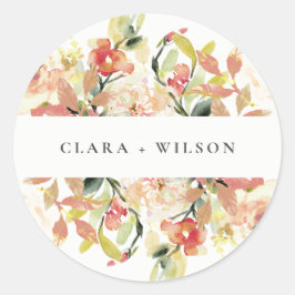 SUBTIL BLUSH PEACH PINK WASSERFARBFLÜSSIGKEIT RUNDER AUFKLEBER