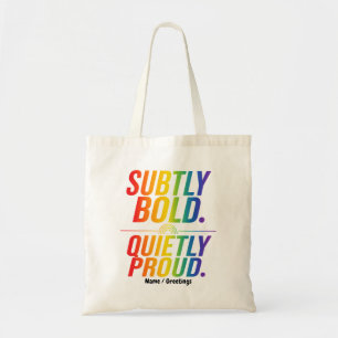 Subtil Fett Stolz Leise Regenbogentypografie Minim Tragetasche