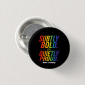 Subtil Fett Stolz mit Zurückhaltung Regenbogentypo Button (Vorne & Hinten)