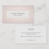Subtil Zickzack und leicht rosa Chic Salon und Wel Visitenkarte (Vorne/Hinten)