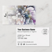 Subtile Abstrakte Blume Visitenkarte