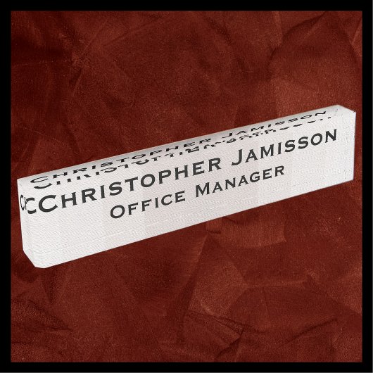 Subtile Acrylform Beige Streifen Name und Titel Sc Namensplakette