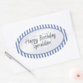 Subtile Age Blue/White Simple Stripes Muster Ovaler Aufkleber (Umschlag)