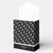 Subtile Age Your Name Text Pattern - Schwarz/Weiß Geschenkschachtel (Geöffnet)