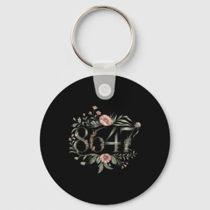 Subtile Anti Trump 8647 Blume Floral Boho Präsiden Schlüsselanhänger