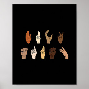 Subtile Anti-Trump-Blm-Gebärdensprache in ASL Poster