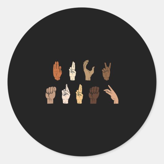 Subtile Anti-Trump-Blm-Gebärdensprache Runder Aufkleber (Vorderseite)