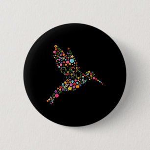 Subtile Anti-Trump-Blumen-Kolibri-Versteckte-Nachr Button