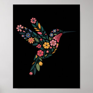 Subtile Anti-Trump-Blumen-Kolibri-Versteckte-Nachr Poster