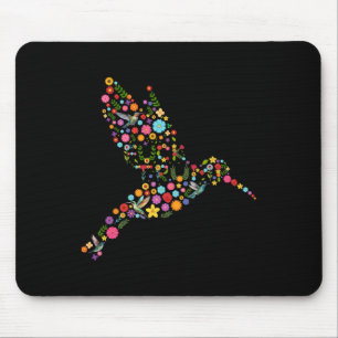 Subtile Anti Trump Floral Hummingbird Hidden Messa Mousepad
