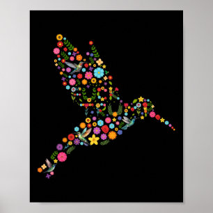 Subtile Anti Trump Floral Hummingbird Hidden Messa Poster