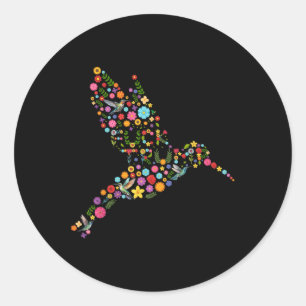 Subtile Anti Trump Floral Hummingbird Hidden Messa Runder Aufkleber