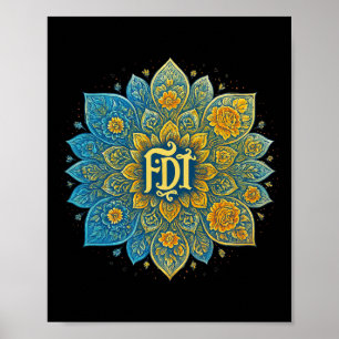 Subtile Anti-Trump Mandala Design Feminist Shirt W Poster