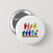 Subtile AntiTrump Asl Sign Language Lgbtq+ Resist Button (Vorne & Hinten)