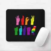 Subtile AntiTrump Asl Sign Language Lgbtq+ Resist Mousepad (Mit Mouse)