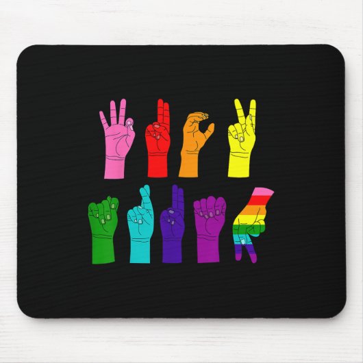 Subtile AntiTrump Asl Sign Language Lgbtq+ Resist Mousepad (Vorne)