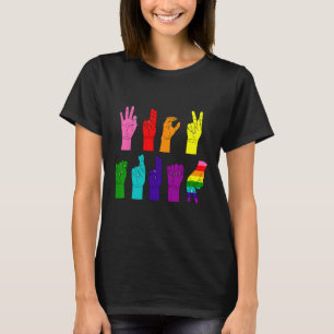 Subtile AntiTrump Asl Sign Language Lgbtq+ Resist T-Shirt