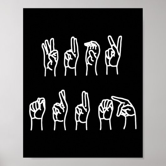 Subtile AntiTrump Asl Sign Language Poster (Vorne)