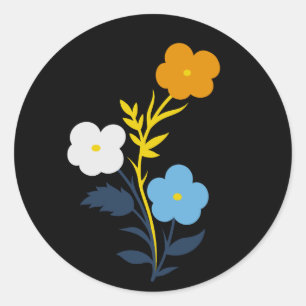 Subtile asexuelle Blume Runder Aufkleber