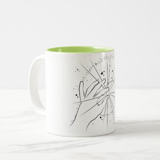 Subtile Atheopaganismus-Tasse mit Galaxie-Design Zweifarbige Tasse (Vorderseite Links)
