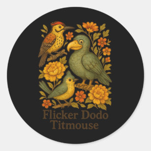 Subtile Bird Anti Trump Bird Flicker Dock Titmouse Runder Aufkleber