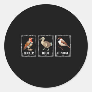 Subtile Bird Anti Trump Shirt Bird Flicker Dodo Ti Runder Aufkleber