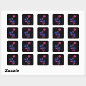 Subtile Bisexuelle Blume Quadratischer Aufkleber (Blatt)
