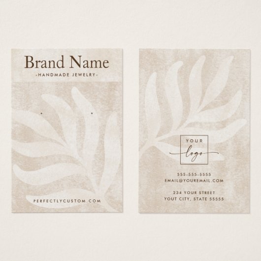 Subtile Blatt Elfenbein hellbraune, hellbraune Gra (Vorne & Hinten)