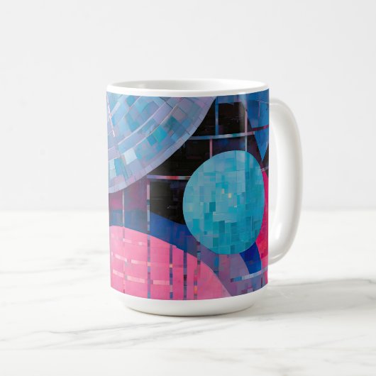 Subtile Blautöne in Abstrakten Kaffeetasse (VorderseiteRechts)