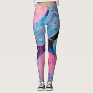 Subtile Blautöne in Abstrakten Leggings