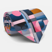 Subtile Blues & Pinks in geometrischer Abstraktion Krawatte (Gerollt)