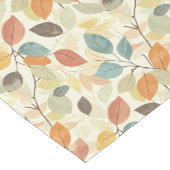 Subtile Blues und Orangen Leaf Design Großer Tischläufer (Ecke)
