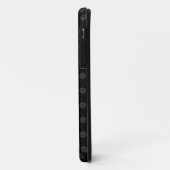 Subtile Blume - Dunkelgrau auf Black iPhone Case (Hinten/Links)