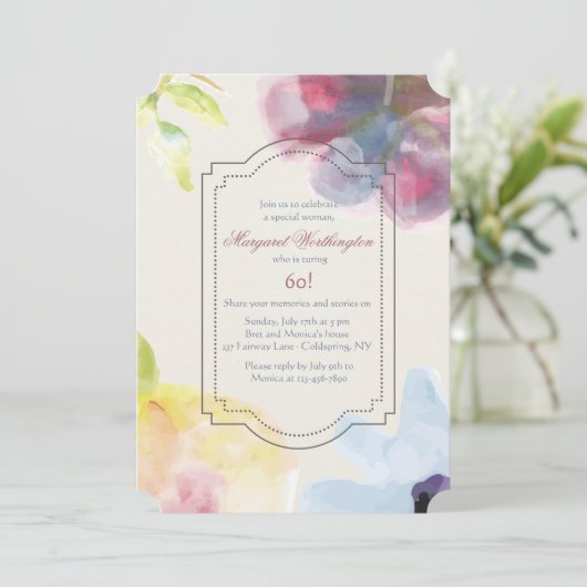 Subtile Blume Einladung (Stehend Vorderseite)