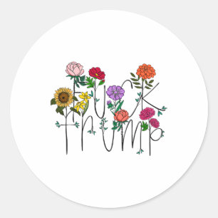 Subtile Blumen Anti Trump Runder Aufkleber