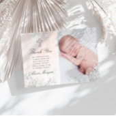 Subtile Blush Bloral Taufe Danke Karte